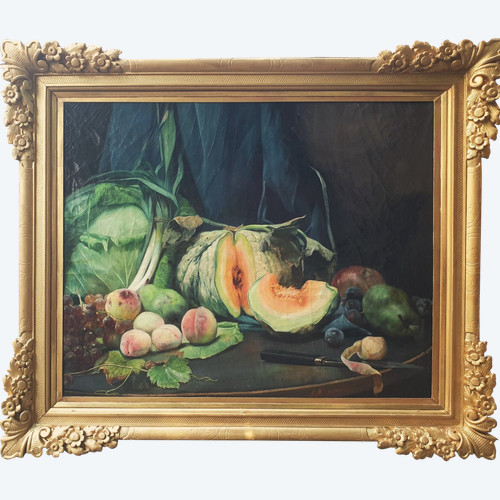 Hippolyte MICHAUD - Stillleben mit Obst und Gemüse