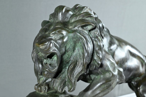 Bronze "Brüllender Löwe" signiert Nerin - Anfang 20.