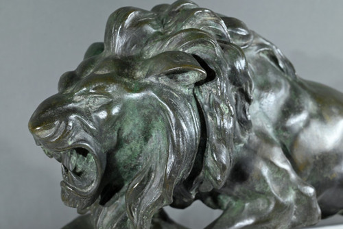 Bronze "Brüllender Löwe" signiert Nerin - Anfang 20.