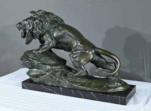 Bronze "Brüllender Löwe" signiert Nerin - Anfang 20.