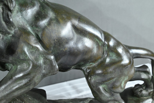 Bronze "Brüllender Löwe" signiert Nerin - Anfang 20.