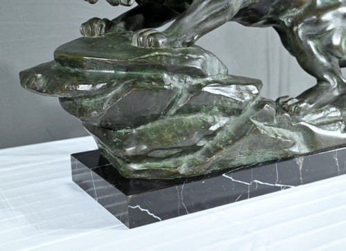 Bronze "Brüllender Löwe" signiert Nerin - Anfang 20.
