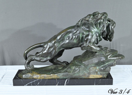 Bronze "Brüllender Löwe" signiert Nerin - Anfang 20.