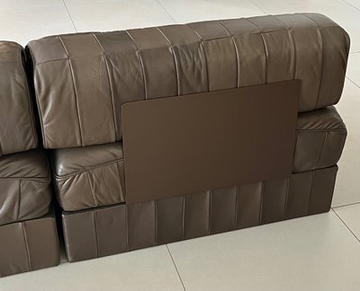 Divano a 3 posti De Sede in pelle patchwork color cioccolato, Svizzera anni '70