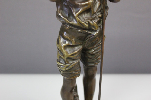 Bronze by Lavergne depicting a fisherman, circa 1900