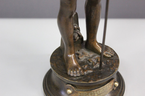 Bronze by Lavergne depicting a fisherman, circa 1900