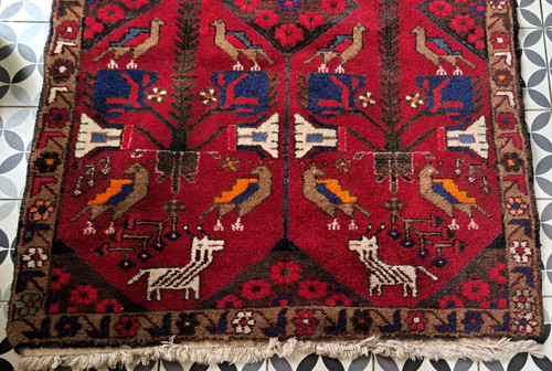 Oriental wool handmade carpet from the 70's