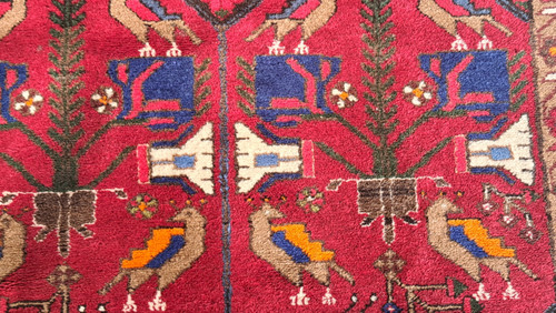 Oriental wool handmade carpet from the 70's