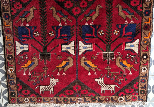 Oriental wool handmade carpet from the 70's