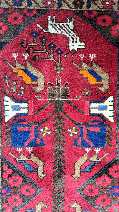Oriental wool handmade carpet from the 70's