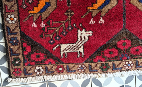Oriental wool handmade carpet from the 70's