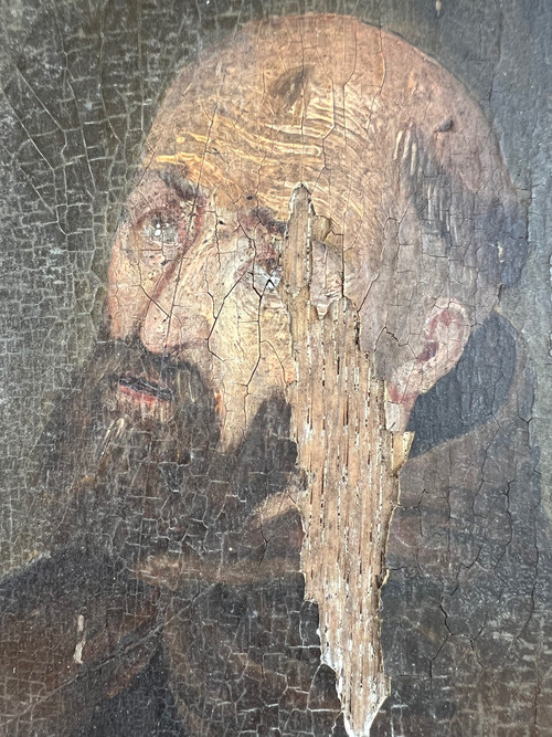 Tableau portrait de  Saint Bernard en prière 17eme