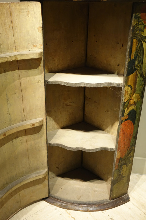 Encoignure en bois peint