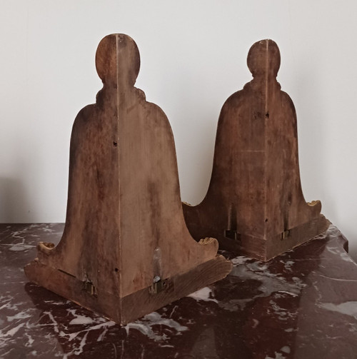 Paar Wandkonsolen zum Aufhängen - vergoldetes Holz - Stil Louis XVI