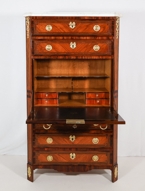 Segretaria Chiffonnier in intarsio epoca Luigi XVI