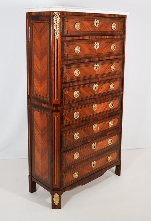 Segretaria Chiffonnier in intarsio epoca Luigi XVI