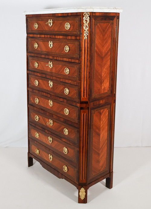 Segretaria Chiffonnier in intarsio epoca Luigi XVI