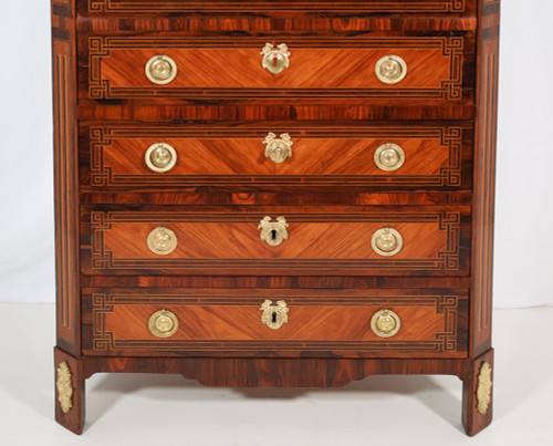 Segretaria Chiffonnier in intarsio epoca Luigi XVI