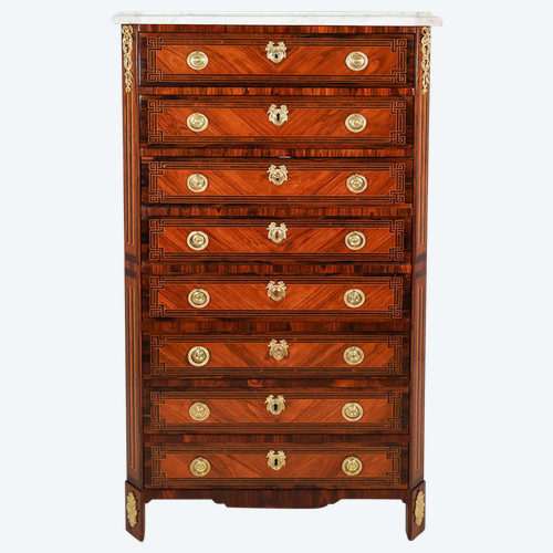Segretaria Chiffonnier in intarsio epoca Luigi XVI