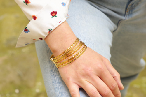 bracciale bangle in oro 18k, bracciale bangle, gioielli vintage, bracciale bangle di seconda mano