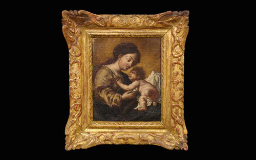 Vergine con Bambino XVIII secolo Olio su tela