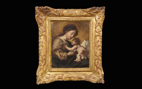 Vergine con Bambino XVIII secolo Olio su tela