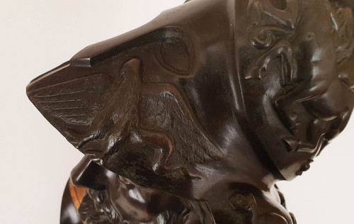 Busto di Menelao re di Sparta Bronzo antico