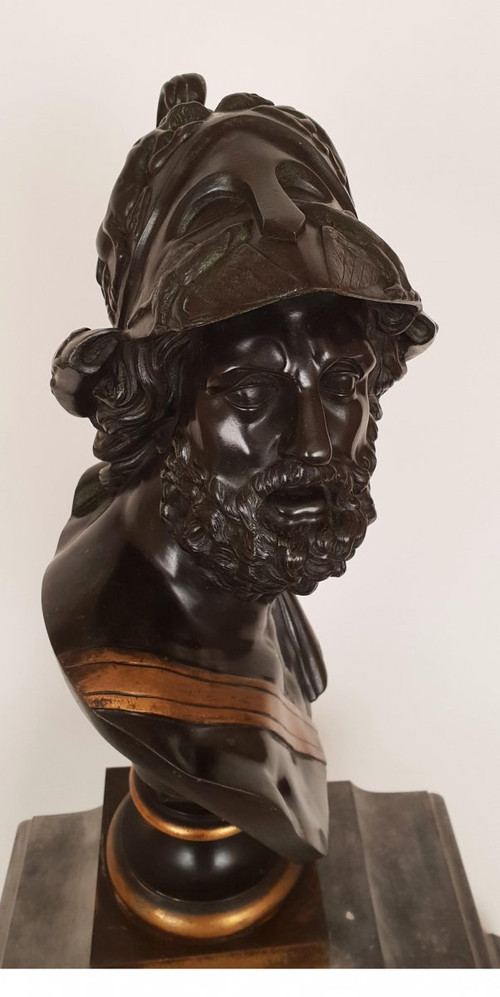 Busto di Menelao re di Sparta Bronzo antico