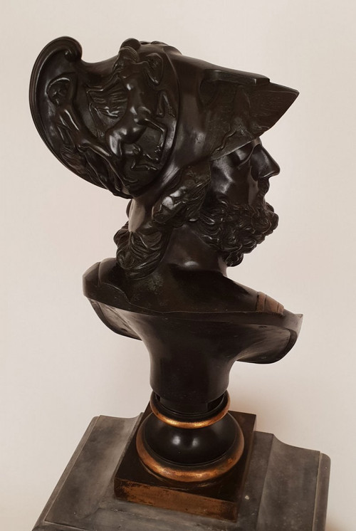 Busto di Menelao re di Sparta Bronzo antico