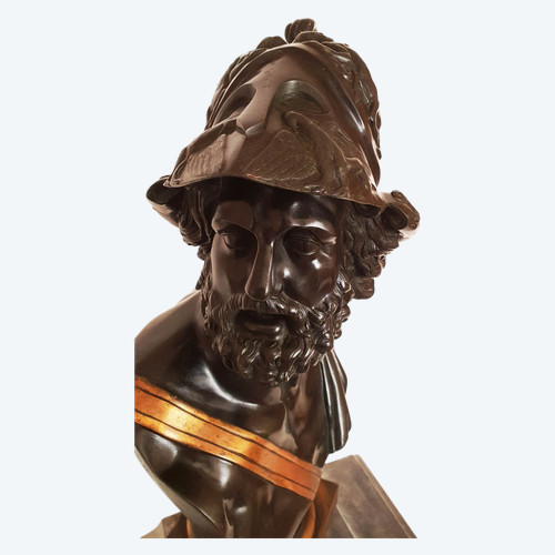Busto di Menelao re di Sparta Bronzo antico