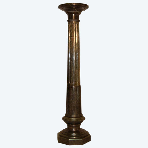 Large Fluted Marble Column, 19th Century 151 Cm