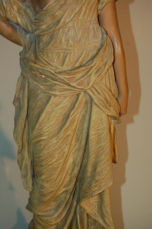 Goldscheider Grande Sculpture Femme Vêtue d'Un Drapé à l'Antique