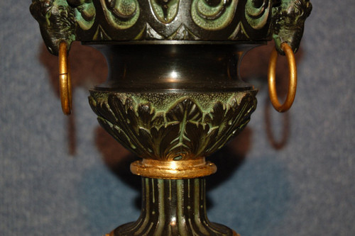 Important Pair Of Gilded Bronze Mercury Lamps 19th Century