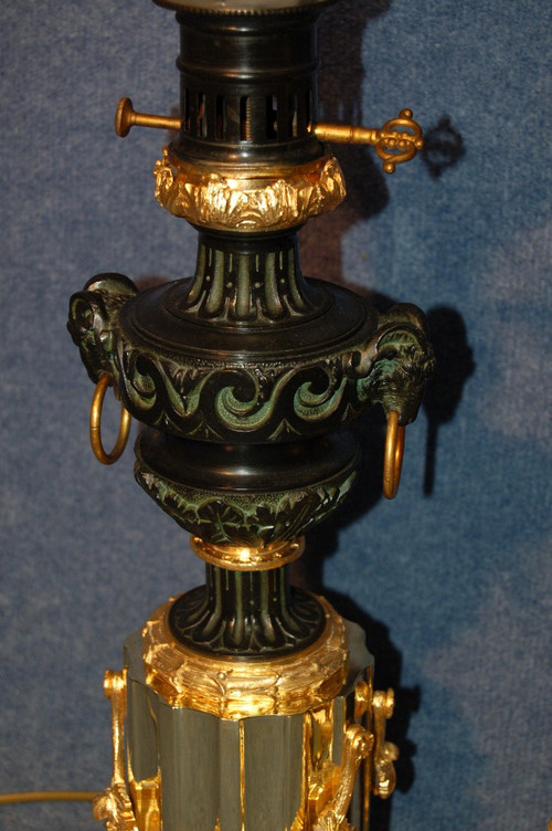 Important Pair Of Gilded Bronze Mercury Lamps 19th Century