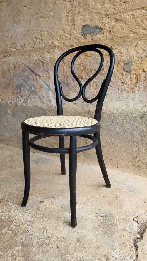 4 sedie in legno curvato in stile Art Nouveau