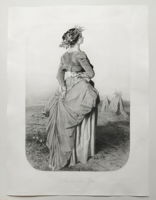 Les Quatre Saisons Série De 4 Gravures Par Posselwhite d'Après Vidal Goupil éditeur