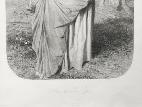 Les Quatre Saisons Série De 4 Gravures Par Posselwhite d'Après Vidal Goupil éditeur