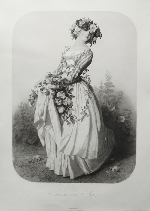 Les Quatre Saisons Série De 4 Gravures Par Posselwhite d'Après Vidal Goupil éditeur