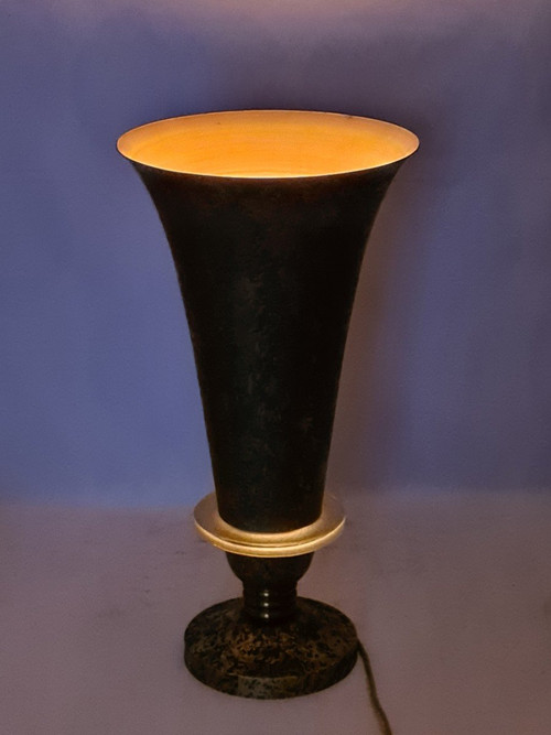 Lampada Art Déco molto grande attribuita a Genet Et Michon