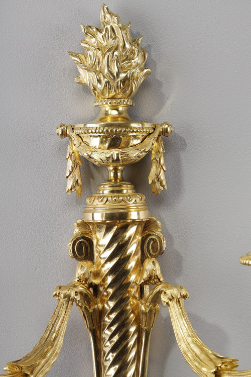 PAIR OF ORMOLU SCONCES IN THE LOUIS XVI STYLE 
