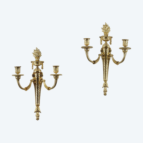 PAIR OF ORMOLU SCONCES IN THE LOUIS XVI STYLE 