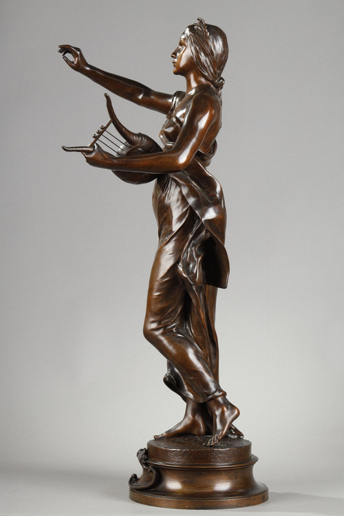 Figura in bronzo con patina "Muse des bois" dopo Henri-Louis Levasseur