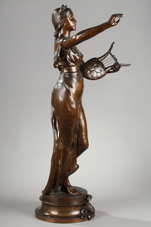 Figura in bronzo con patina "Muse des bois" dopo Henri-Louis Levasseur
