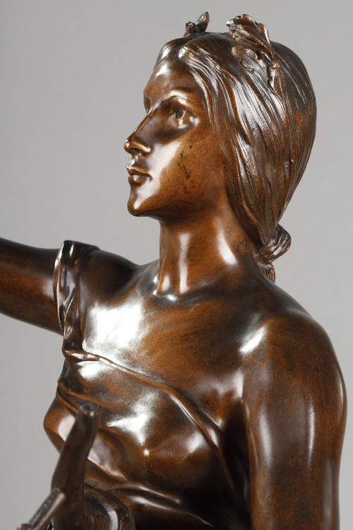 Figura in bronzo con patina "Muse des bois" dopo Henri-Louis Levasseur