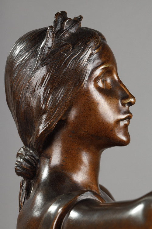 Figura in bronzo con patina "Muse des bois" dopo Henri-Louis Levasseur