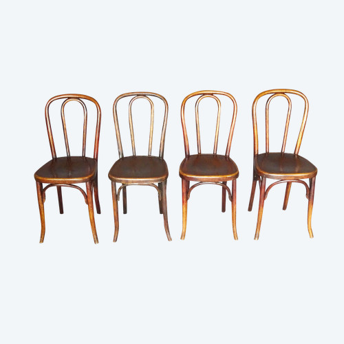 Set di 4 sedie da bistrot FISCHEL N°113 del 1910, no Thonet