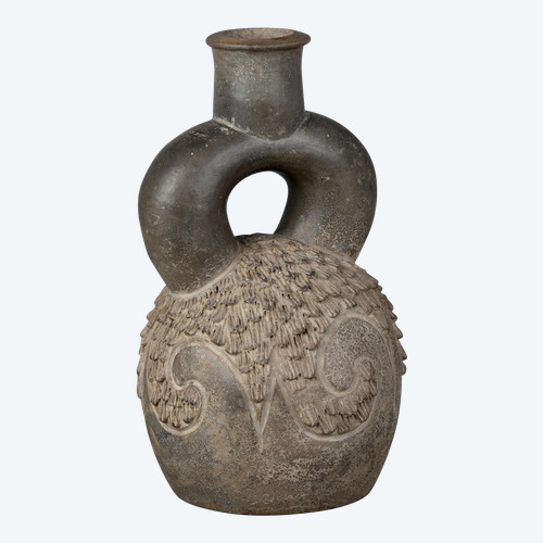 Vase à anse en étrier précolombien – Culture Chavin, Pérou
