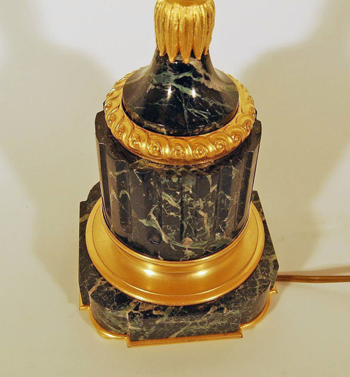 Maison Jansen Important Marble And Gilt Bronze Lamp Ht 98 Cm