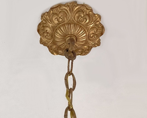 Cut glass and gilded bronze lantern