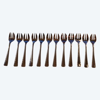 12 oyster forks model art deco goldsmith ERCUIS